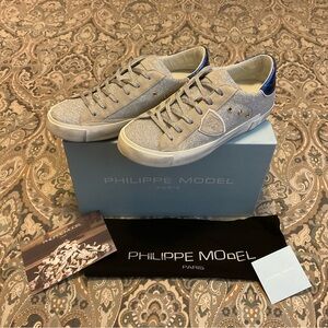 New Philippe Model PRLD Glitter Argent Women’s Sz 40